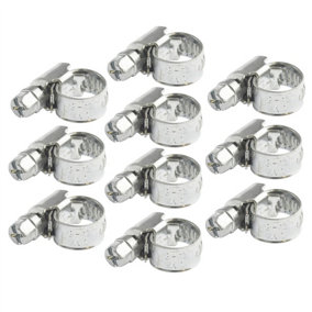 Jubilee Hose Pipe Clamps / Clips For Air Water Fuel Gas 8mm - 12mm 10 Pack AT740