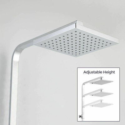 Judeth Bathroom Thermostatic Exposed Shower Mixer Twin Head Cool Touch Bar Set