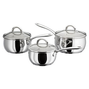 Judge Classic Mirror Polished Stainless Steel 3 Piece Saucepan Set