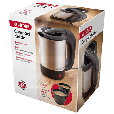 Judge Compact Travel Kettle & 2x Thermal Cups