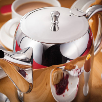 Judge Stainless Steel Traditional Tall Teapot 1.6L / 8 Cup - Silver