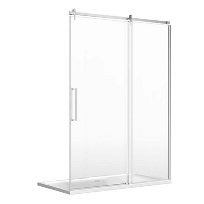 Jules Chrome Sliding Shower Door (W)1400mm