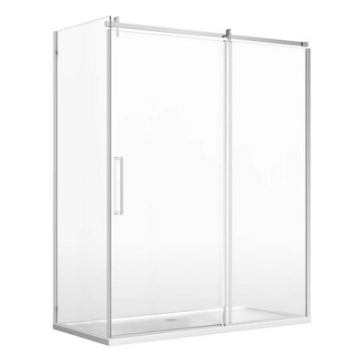 Jules Chrome Sliding Shower Door (W)1700mm