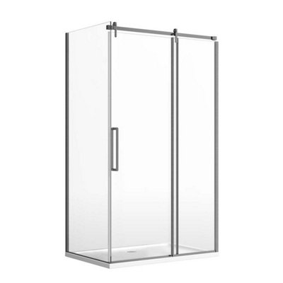 Jules Gun Grey Sliding Shower Door (W)1200mm