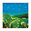 Julia Crossland Summer Paper Cottage Print Blue/Green (40cm x 40cm)