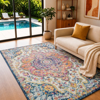 JULIA Oriental Vintage Area Rug Multicolour/Pink 200 x 275 cm