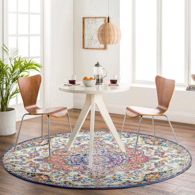 JULIA Round Oriental Vintage Area Rug 200 x 200 cm