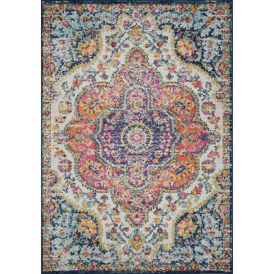 JULIA Vintage Traditional Oriental Boho Pink/Saffron Area Rug 160 x 230 cm