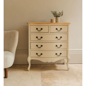 Juliette Champagne Shabby Chic 2 Over 3 Chest of Drawers