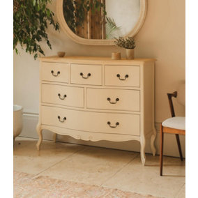 Juliette Champagne Shabby Chic 6 Drawer Chest of Drawers