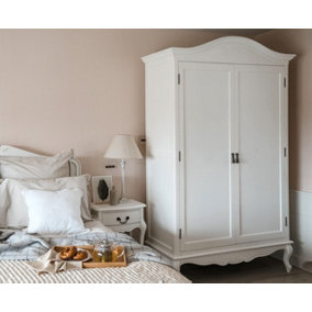 Juliette Double Wardrobe. French Style 2 Door Wardrobe - White