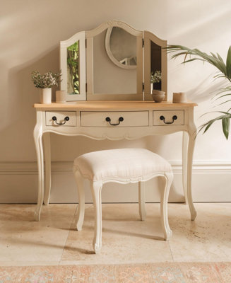 cream dressing table set Amazon.com: VITIWEDTY Modern Cream Vanity Set, French Makeup Table with 1  Drawer and LED Cloud Mirror, Visible Glass Desk, Bedroom Dressing Table for  Home Office (Cream 90cm/35.4in) : Home & Kitchen