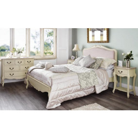 Juliette French Style Super King 6ft Bed with Upholstered Headboard - Champagne