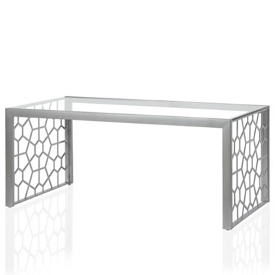 Juliette Glass Top C. Table Silver Temp. Glass