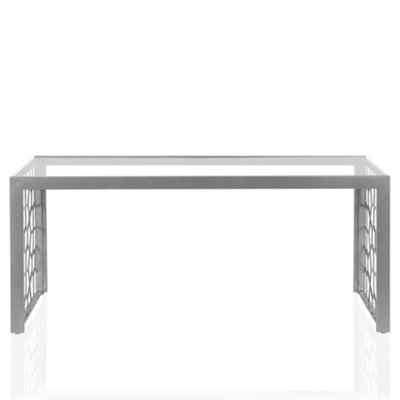 Juliette Glass Top C. Table Silver Temp. Glass