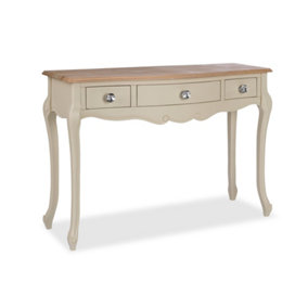 Juliette Shabby Chic Dressing Table with Crystal Handles- Champagne