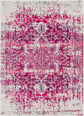 JULIETTE Vintage Traditional Oriental Boho Burgundy Area Rug 120 x 170 cm