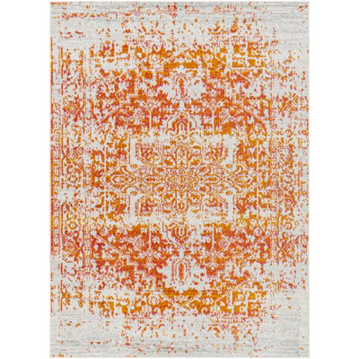 JULIETTE Vintage Traditional Oriental Boho Orange/White Area Rug 200 x 275 cm