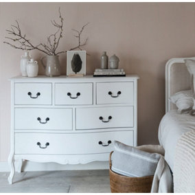 Juliette White Shabby Chic 6 Drawer Chest of Drawers