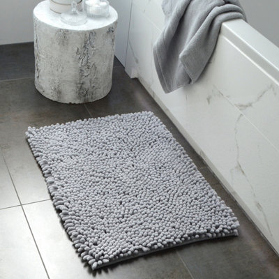 Jumbo Bobble Bath Mat - Non Slip, Luxury Deep Pile Bath Rug - Dove Grey