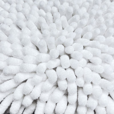 Jumbo Bobble Bath Mat - Non Slip, Luxury Deep Pile Bath Rug - White