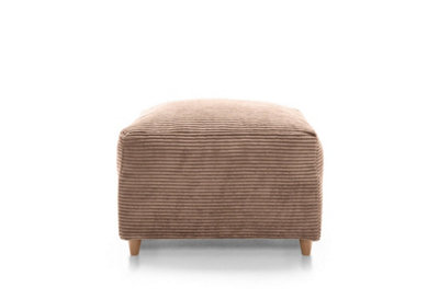 Jumbo Brown Cord Footstool with Thick Luxury Deep Filled Cushioning