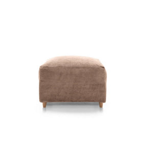 Jumbo Brown Cord Footstool with Thick Luxury Deep Filled Cushioning