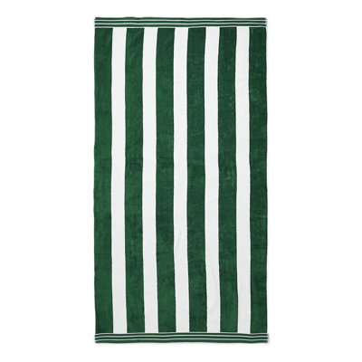 Jumbo Cabana Stripe Beach Towels - Khaki Green Price Comparisons | Compare The Build