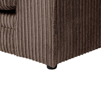 Jumbo Cord 5 Seater L-Shaped Corner Sofa, Right Hand Facing, Large ...