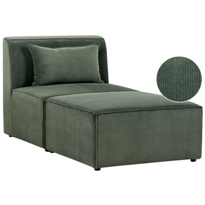 Jumbo Cord Chaise Lounge Dark Green LEMVIG