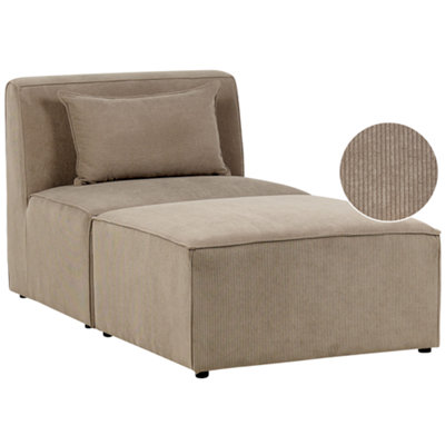 Jumbo Cord Chaise Lounge Taupe LEMVIG