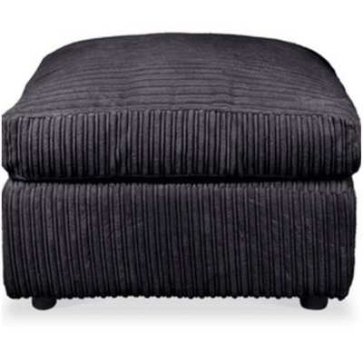 Jumbo Cord Cushion Top Footstool Black