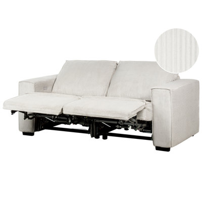 Jumbo Cord Electric Recliner Sofa Off-White NUKARI