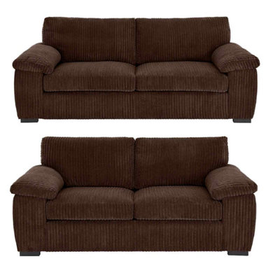 jumbo cord fabric lilly sofa 3 and 2 seater Choclate Brown