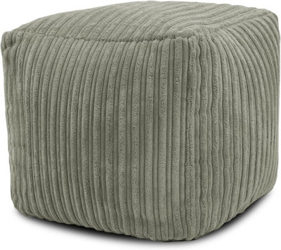Jumbo Cord Footstool Pouffe Mink Corduroy Ottoman Bean Bags 40cm x 40cm