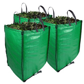 JUMBO Garden Waste Bags 272 Litre - PREMIUM GRADE - Industrial Fabric and Handles - Heavy Duty Garden/Green Waste Sacks (3 Bags)