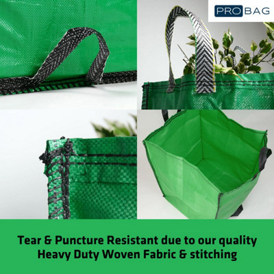 JUMBO Garden Waste Bags 272 Litre - PREMIUM GRADE - Industrial Fabric and Handles - Heavy Duty Garden/Green Waste Sacks (5 Bags) - 3