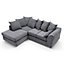 Jumbo Grey Cord Left Facing Corner Sofa for Living Room with Thick Luxury Deep Filled Cushioning
