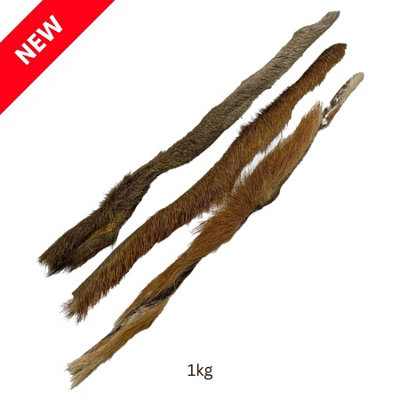 Jumbo Hairy Venison Skins (1kg)100% Venison Natural Dogs Treats