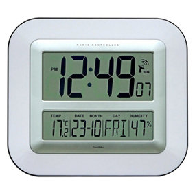 Jumbo LCD Radio Controlled Wall Clock with Temperature and Humidity display YC8050