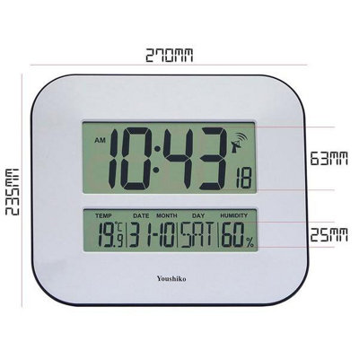 Jumbo LCD Radio Controlled Wall Clock   YC8010