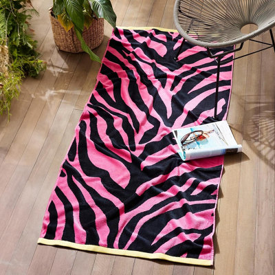 Jumbo Zebra Print Beach Towel 90 x 180cm - 100% Cotton