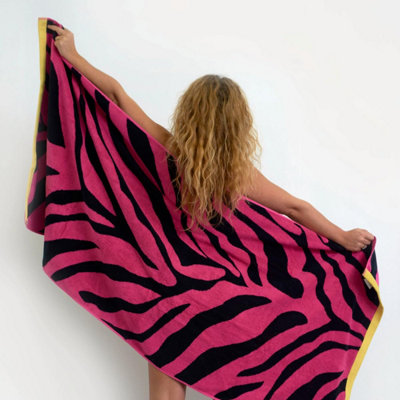 Jumbo Zebra Print Beach Towel 90 x 180cm - 100% Cotton - 3