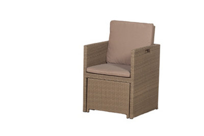 Jumeirah Cube Chair with Folding Back and Footstool incl. cushions
