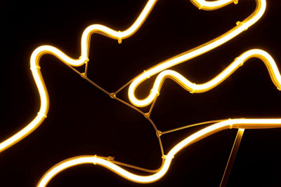 Jumping Reindeer Neon Effect Rope Light Silhouette Double Side 90 Warm White LEDs Christmas Outdoor