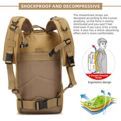 Jungle Camo Tactical Military Backpack Army Rucksack Camping Hiking ...