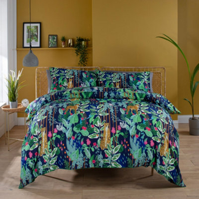 Jungle Digital Print 100% Cotton Duvet Cover Set