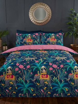 Jungle Expedition King Duvet Cover Set - Navy