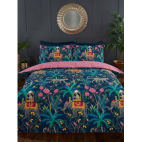 Jungle Expedition King Duvet Cover Set - Navy