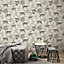 Jungle Fever Leopard Wallpaper White GranDeco JF2101